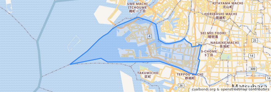 Mapa de ubicacion de Suminoe Ward.