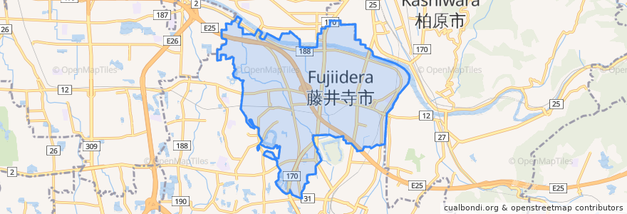 Mapa de ubicacion de Fujiidera.