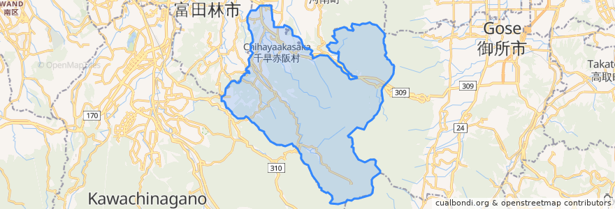 Mapa de ubicacion de Chihaya-akasaka.