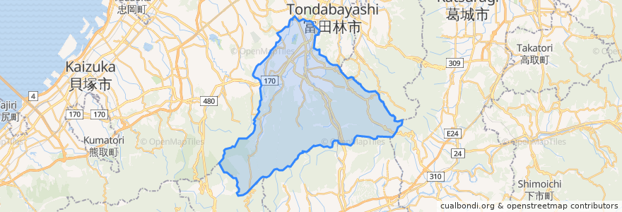 Mapa de ubicacion de 河內長野市.
