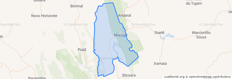 Mapa de ubicacion de Mucugê.