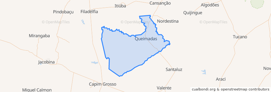 Mapa de ubicacion de Queimadas.