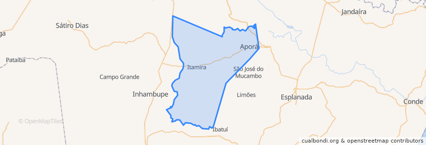 Mapa de ubicacion de Aporá.