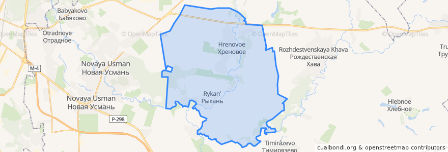 Mapa de ubicacion de Хреновское сельское поселение.