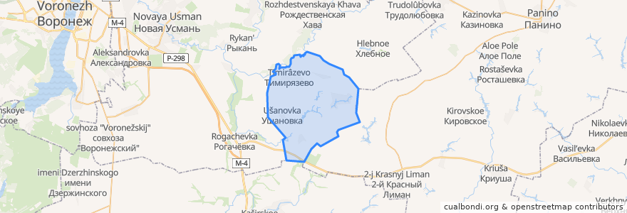 Mapa de ubicacion de Тимирязевское сельское поселение.