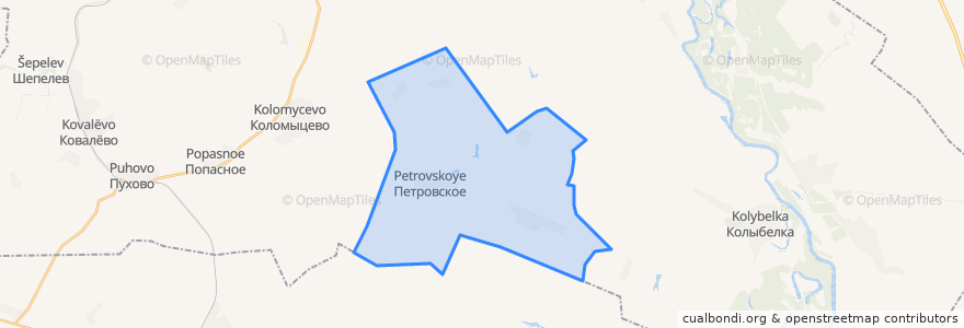 Mapa de ubicacion de Петровское сельское поселение.