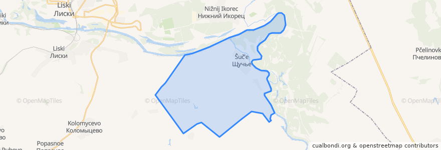 Mapa de ubicacion de Щучинское сельское поселение.