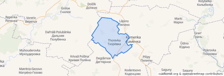 Mapa de ubicacion de Тхоревское сельское поселение.