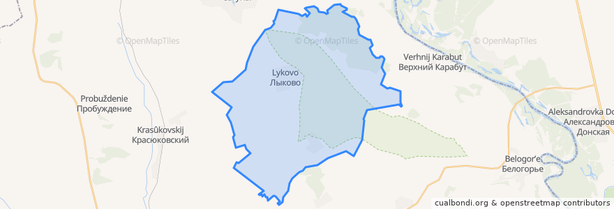 Mapa de ubicacion de Лыковское сельское поселение.