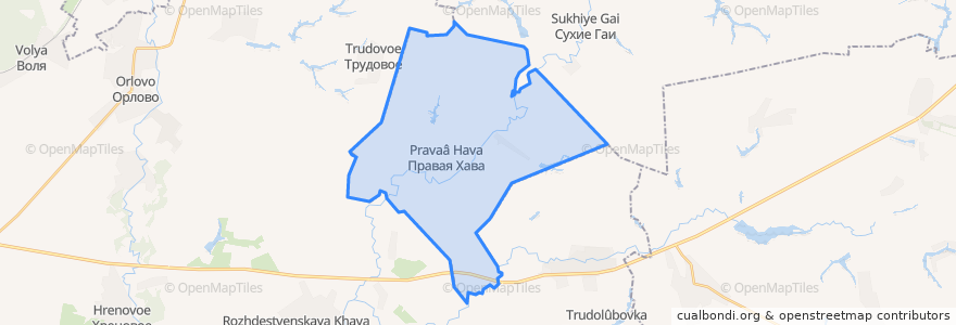 Mapa de ubicacion de Правохавское сельское поселение.