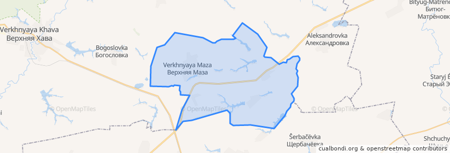 Mapa de ubicacion de Верхнемазовское сельское поселение.