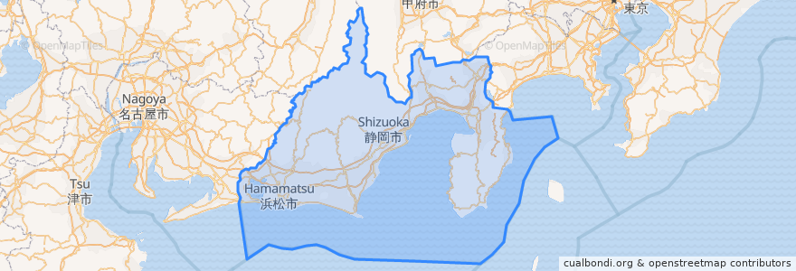 Mapa de ubicacion de Prefettura di Shizuoka.
