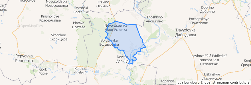 Mapa de ubicacion de Урывское сельское поселение.