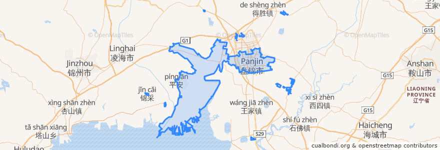Mapa de ubicacion de 兴隆台区.