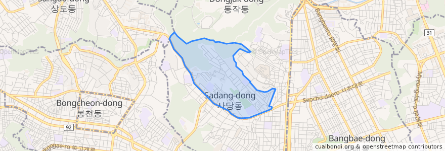 Mapa de ubicacion de Sadang 3(sam)-dong.