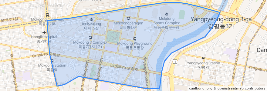 Mapa de ubicacion de Mok 1(il)-dong.