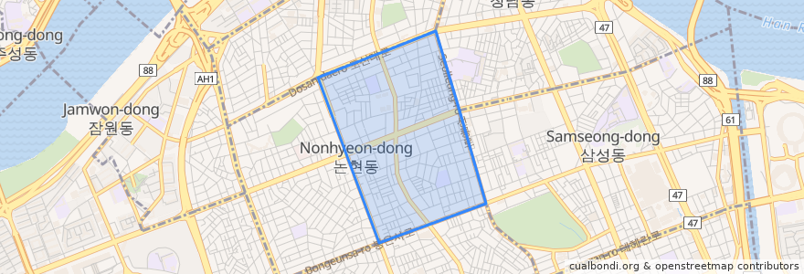 Mapa de ubicacion de Nonhyeon 2(i)-dong.