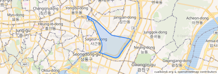 Mapa de ubicacion de Yongdap-dong.