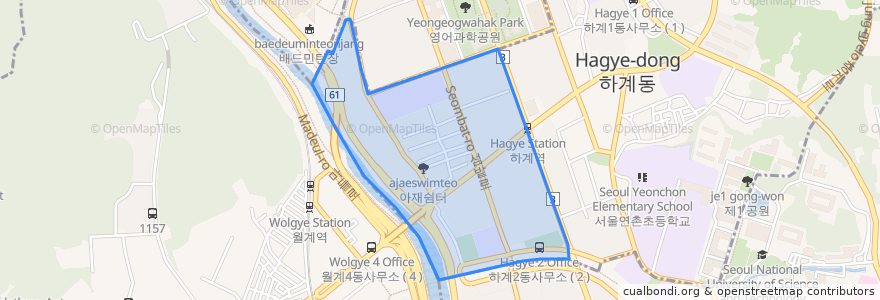 Mapa de ubicacion de Hagye 2(i)-dong.