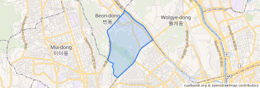 Mapa de ubicacion de Beon 3(sam)-dong.