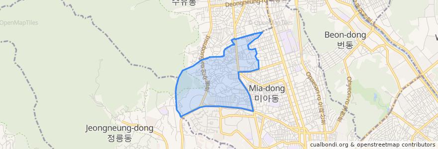 Mapa de ubicacion de Samyang-dong.
