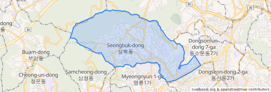 Mapa de ubicacion de Seongbuk-dong.