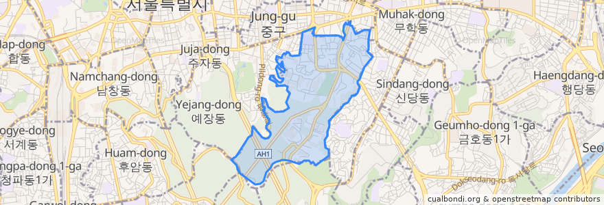 Mapa de ubicacion de Jangchung-dong.