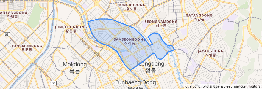Mapa de ubicacion de Samseong-dong.