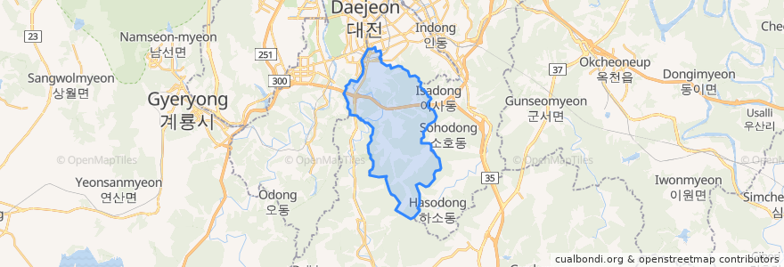 Mapa de ubicacion de Sanseong-dong.