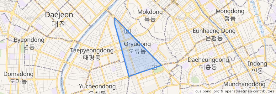Mapa de ubicacion de 오류동.