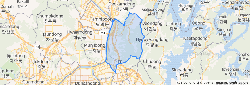 Mapa de ubicacion de Hoedeok-dong.