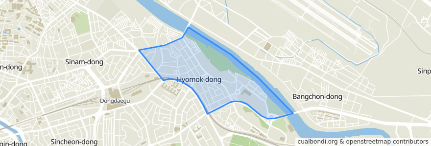Mapa de ubicacion de 효목1동.