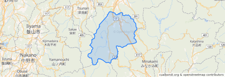 Mapa de ubicacion de 湯澤町.