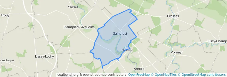 Mapa de ubicacion de Saint-Just.