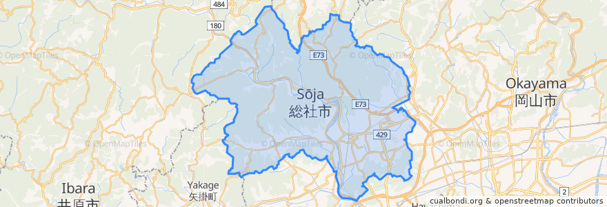 Mapa de ubicacion de 總社市.