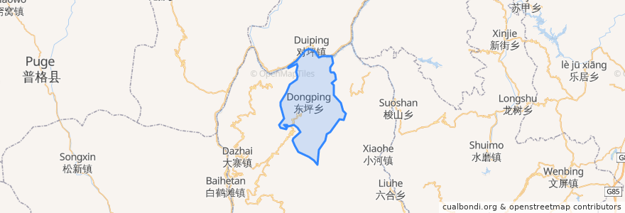 Mapa de ubicacion de Dongping.