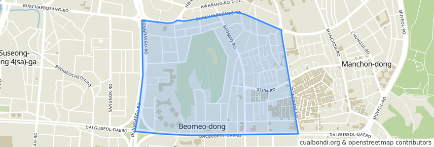 Mapa de ubicacion de 범어2동.