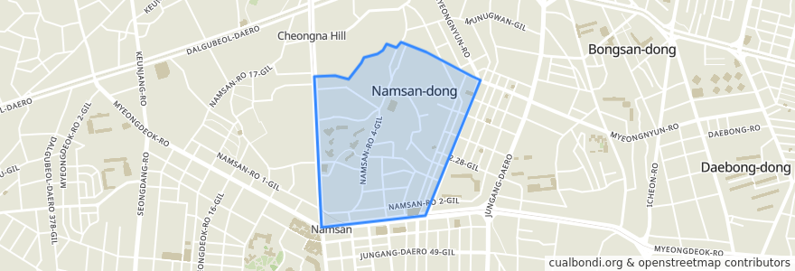 Mapa de ubicacion de 남산3동.