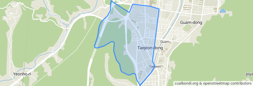 Mapa de ubicacion de Taejeon 1-dong.
