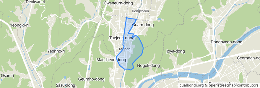 Mapa de ubicacion de 太田2洞.