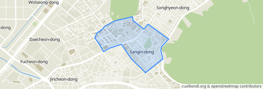 Mapa de ubicacion de Sangin 1(il)-dong.