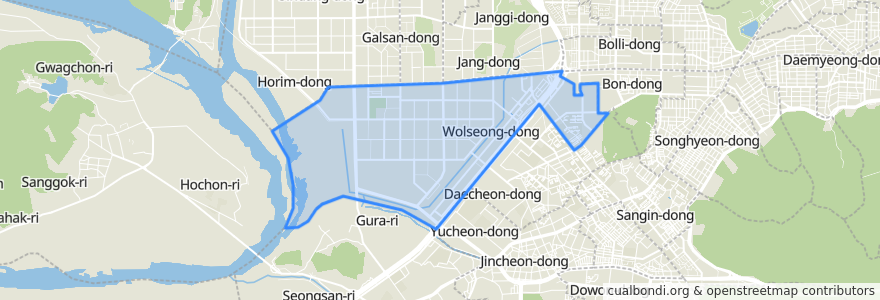 Mapa de ubicacion de Wolseong 2(i)-dong.