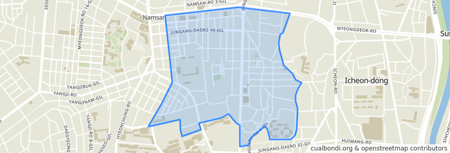 Mapa de ubicacion de Daemyeong 2(i)-dong.