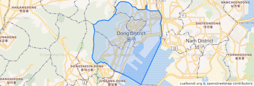 Mapa de ubicacion de 東區.