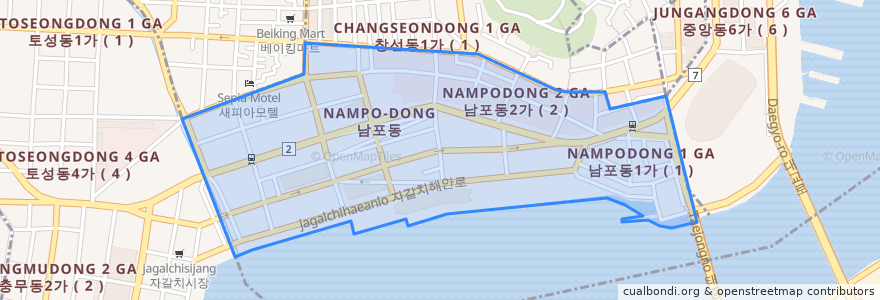 Mapa de ubicacion de Nampo-dong.