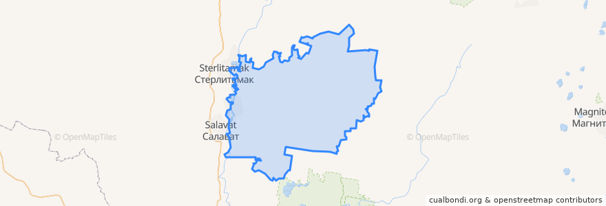 Mapa de ubicacion de Ишимбайский район.