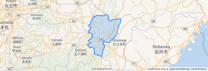 Mapa de ubicacion de 高千穗町.