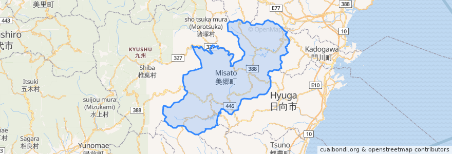 Mapa de ubicacion de 美乡町.