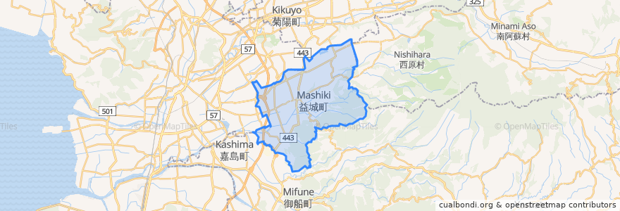 Mapa de ubicacion de Mashiki.