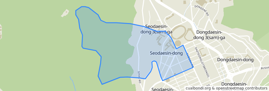 Mapa de ubicacion de 서대신3동.